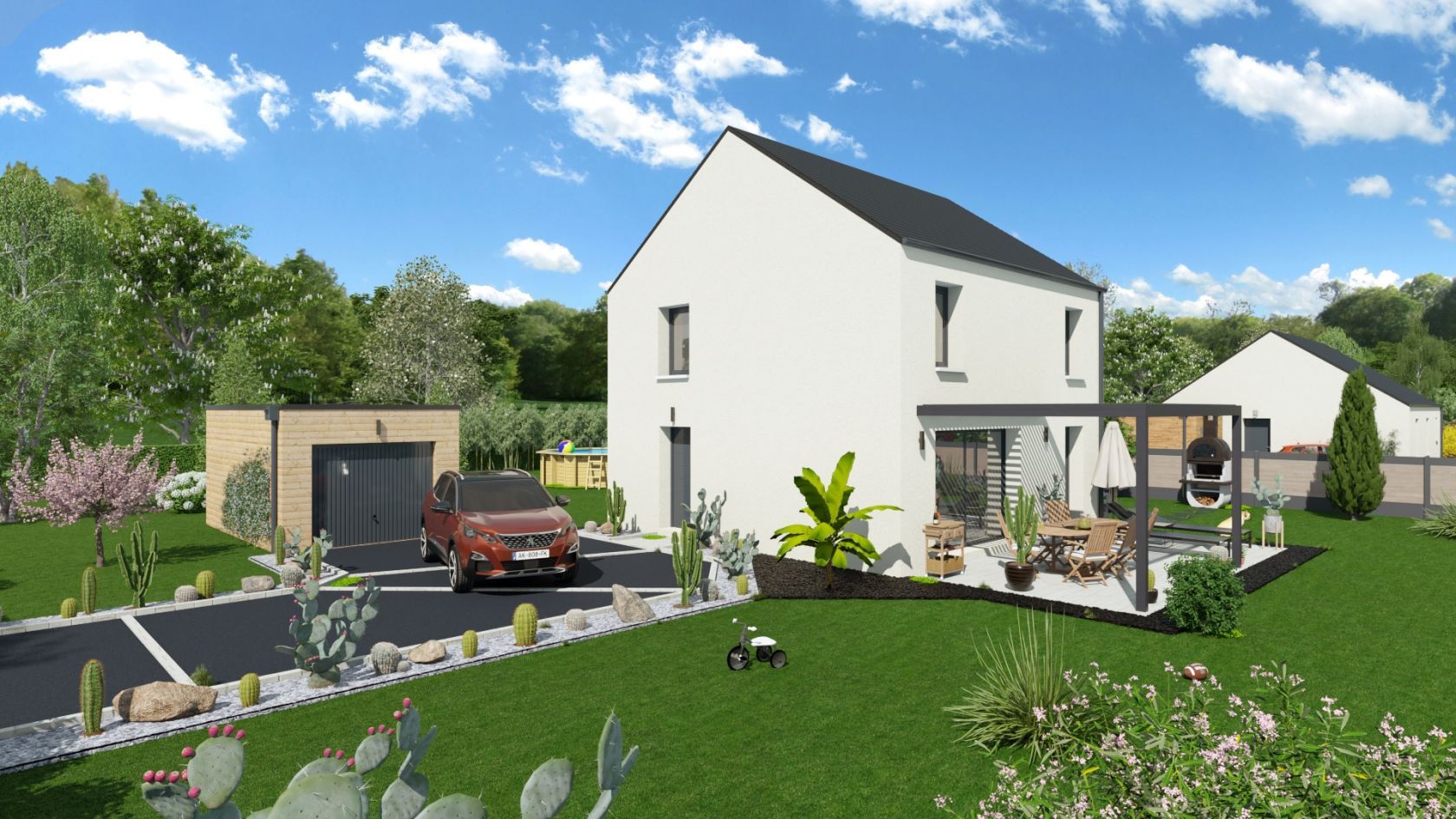 Projet de construction d'une maison 92.62 m² avec terrain à FRENOUVILLE (14)